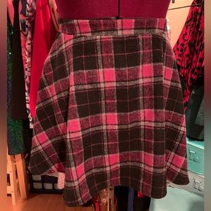 Hot Pink/Grey/Black Plaid Mini Skirt